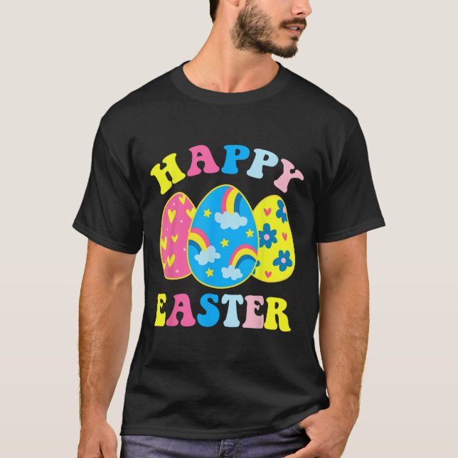 Happy Easter Day Funny Egg Hunting Easter Bunny  T-Shirt (Front)