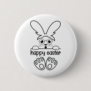 Happy Easter Day Funny Eggs Rabbit Funny T-shirt 6 Cm Round Badge
