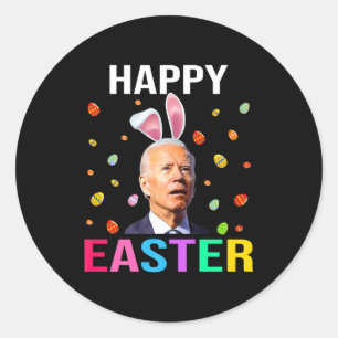 Happy Easter Day Funny Joe Biden Bunny Egg T Shirt Classic Round Sticker