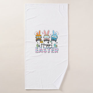 Happy Easter Day Funny School Bus Driver Life Happ Bath Towel
