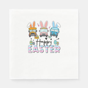 Happy Easter Day Funny School Bus Driver Life Happ Napkin