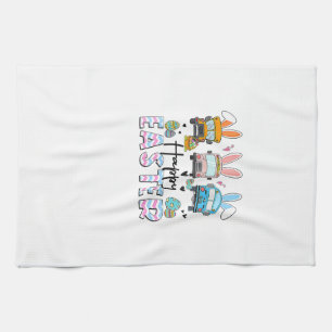 Happy Easter Day Funny School Bus Driver Life Happ Tea Towel