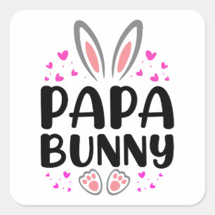 Happy Easter Day - Girls Square Sticker