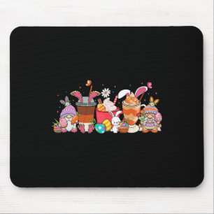 Happy Easter Day Gnome Bunny Iced Coffee Lover Lat Mouse Mat