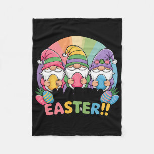 Happy Easter Day Gnomies Bunny Happy Easter Gnome Fleece Blanket