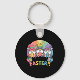 Happy Easter Day Gnomies Bunny Happy Easter Gnome Key Ring