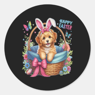 Happy Easter Day Golden Doodle Dog Lovers Easter B Classic Round Sticker