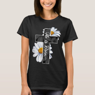 Happy Easter Day He Is Risen Jesus Christian Cross T-Shirt