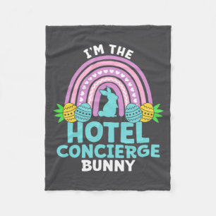 Happy Easter Day I M The Hotel Concierge Bunny Fleece Blanket