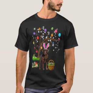 Happy Easter Day Labrador Retriever Hunting Eggs E T-Shirt