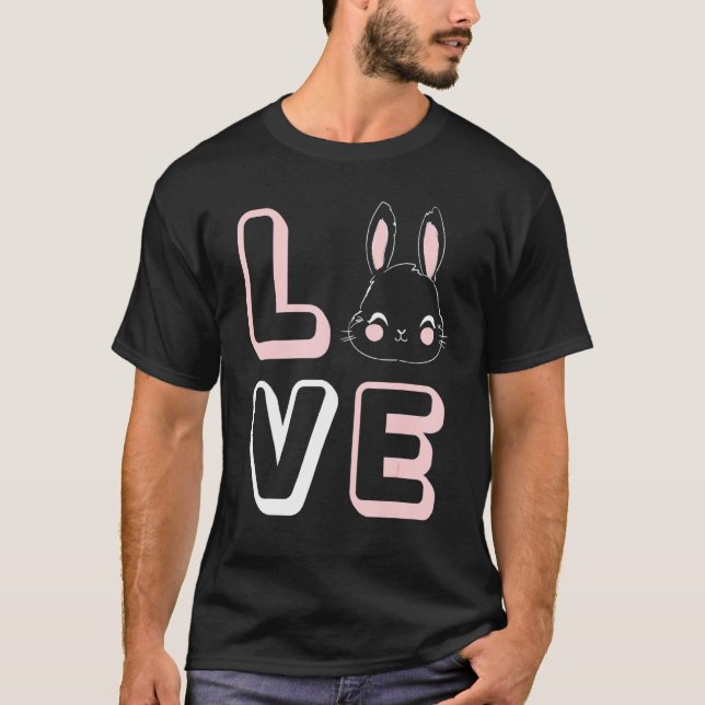 Happy Easter Day Love Bunny Face Easter T-Shirt (Front)