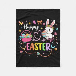 Happy Easter Day Nursing Bunny Ears Egg Nurse Fleece Blanket
