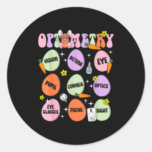 Happy Easter Day Optometry Bunny Eggs Eye Doctor S Classic Round Sticker