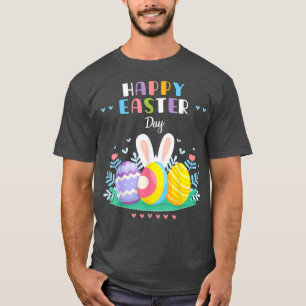 Happy Easter Day Pastel Spring Eggs Hunting Bunny T-Shirt