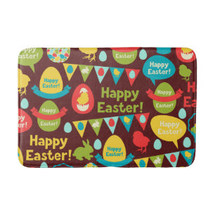 Happy Easter day- Pattern Bunny And Eggs Easter    Bath Mat