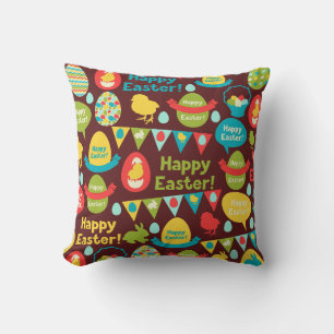 Happy Easter day- Pattern Bunny And Eggs Easter    Cushion