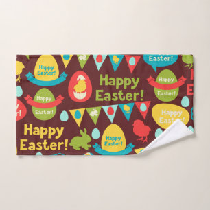 Happy Easter day- Pattern Bunny And Eggs Easter   Hand Towel