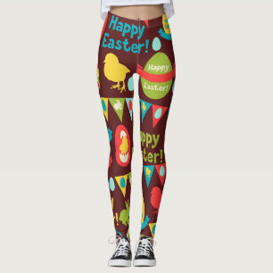 Happy Easter day- Pattern Bunny And Eggs Easter    Leggings