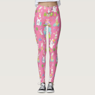 Happy Easter day- Pattern Funny Bunny And Eggs     Leggings