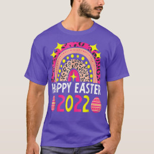 Happy Easter Day Pink Leopard Rainbow Easter Day T-Shirt