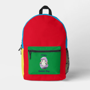 happy easter day printed backpack