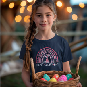 Happy Easter Day Rainbow cute Bunny Design T-Shirt