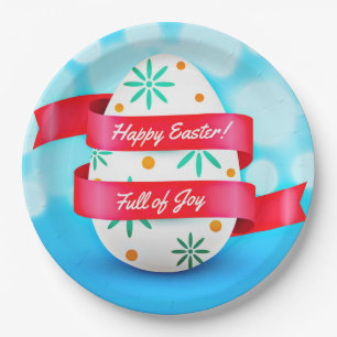 Happy Easter Day Realistic Style-23198 Paper Plate