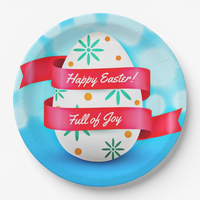 Happy Easter Day Realistic Style-23198 Paper Plate (Front)