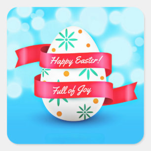 Happy Easter Day Realistic Style-23198 Square Sticker