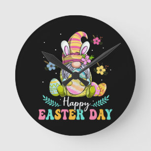Happy Easter Day Round Clock
