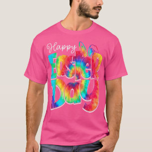 Happy Easter Day Tie Dye Bunny Rabbit Face Funny W T-Shirt