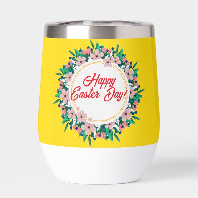 Happy Easter Day With Floral Frame-23046 (Back)