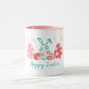 Happy Easter Decorated Eggs Bunny Ears Mug