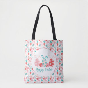 Happy Easter Decorated Eggs Bunny Ears Tote Bag