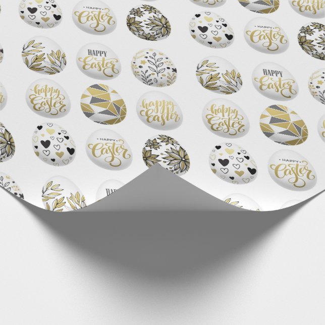 Happy Easter Decorative Easter Eggs Wrapping Paper (Corner)