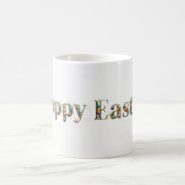 Happy Easter Decorative text  Coffee Mug (Center)