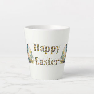 Happy Easter Decorative text Easter Egg Latte Mug