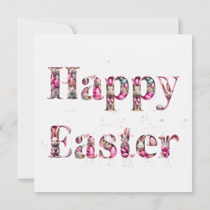 Happy Easter Decorative text Holiday Card