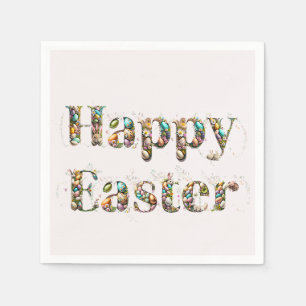 Happy Easter Decorative text Napkin