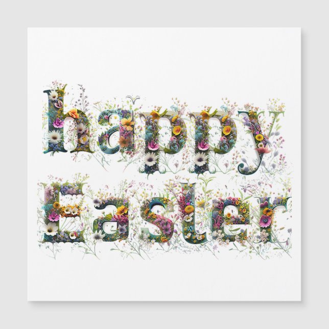 Happy Easter Decorative Wildflower text (Front)