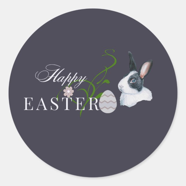  Happy Easter Design  Classic Round Sticker (Front)