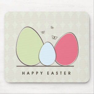 Happy Easter Design with Colourful Eggs Mouse Mat