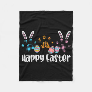Happy Easter Dog Cat Paw Men Women Girls Kids Teen Fleece Blanket