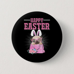 Happy Easter Dog Funny Pug Bunny _1 6 Cm Round Badge