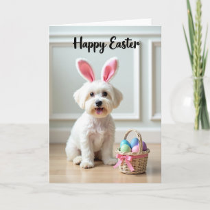 Happy Easter Dog Pattern Card