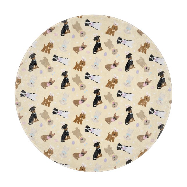 Happy Easter Dogs Cutting Board (Front)