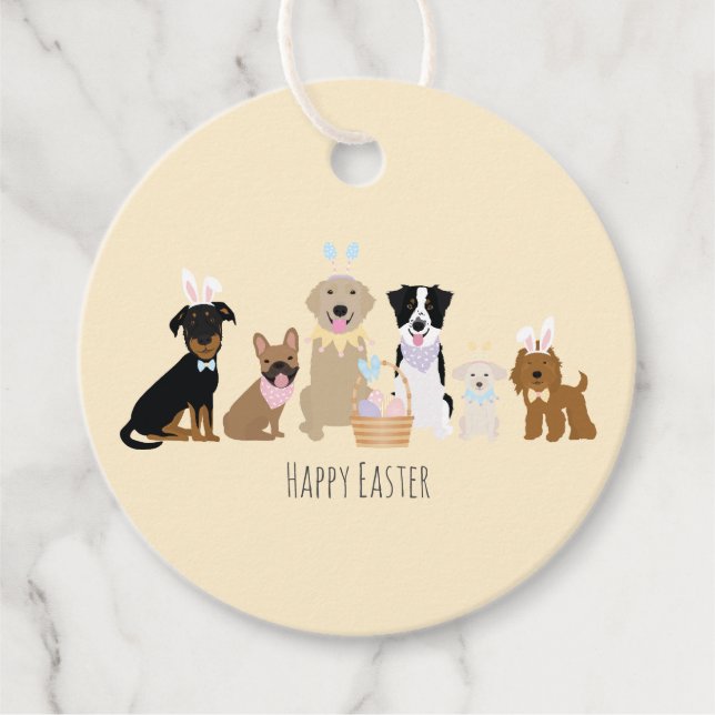 Happy Easter Dogs Favour Tags (Front)