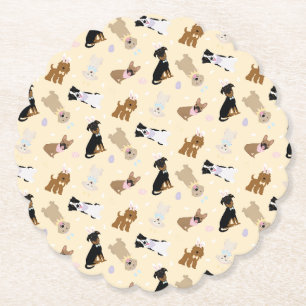 Happy Easter Dogs Paper Coaster