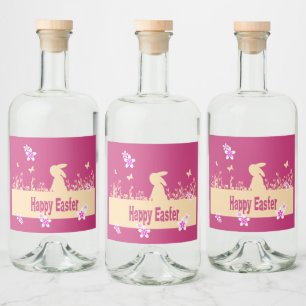 happy Easter,dreamy hare Liquor Bottle Label