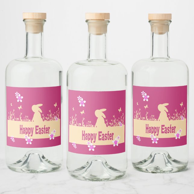 happy Easter,dreamy hare Liquor Bottle Label (Bottles)